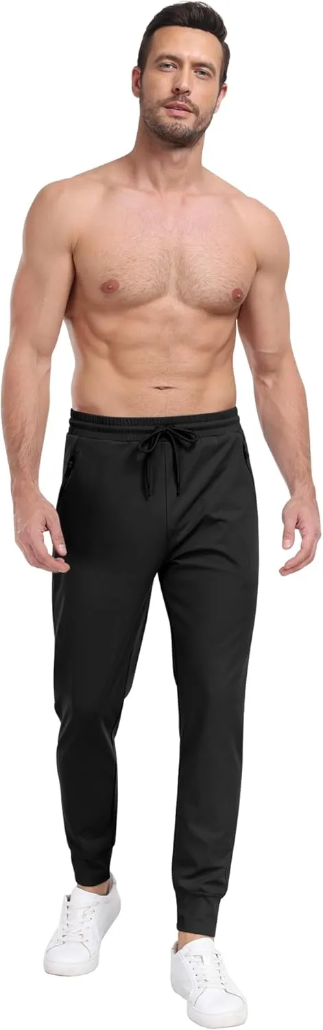 3 Pack Men's Sweatpants with Zipper Pockets,Workout Gym Traning Track Joggers Pants for Men Running Jogging Pants