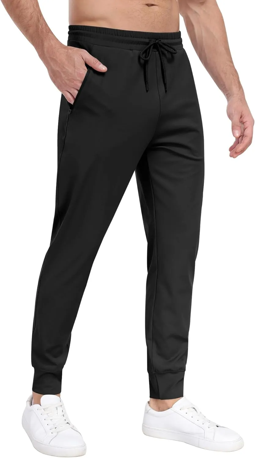 3 Pack Men's Sweatpants with Zipper Pockets,Workout Gym Traning Track Joggers Pants for Men Running Jogging Pants