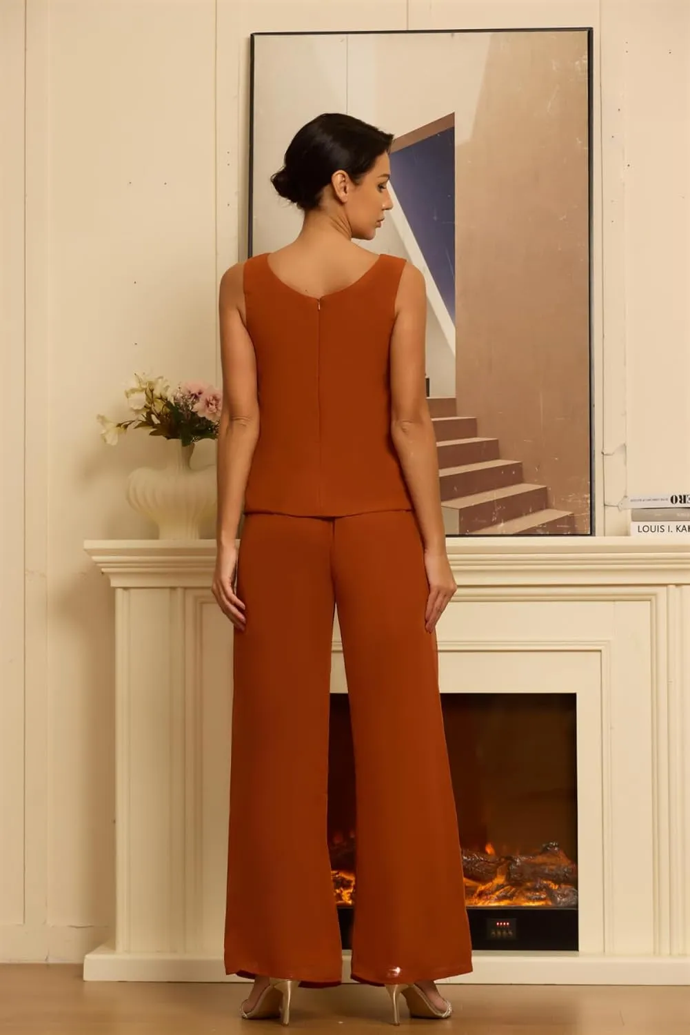 3 Piece Formal Pant Suits for Mother of The Bride for Women Wedding Guest Dressy Suit Gown with Jacket