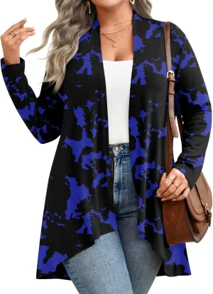 Anymiss Womens Plus Size Cardigan 2025 Spring Lightweight Jacket Summer Long Sleeve Kimono 1X-5X