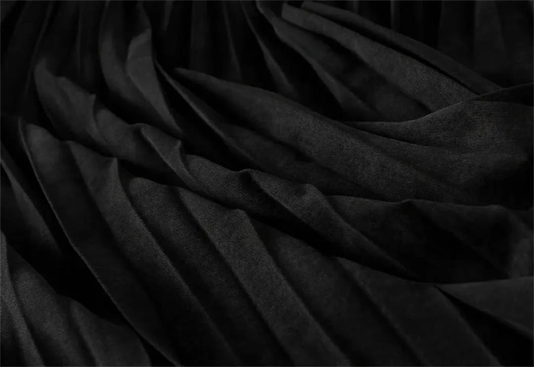 Autumn Winter Midi Skirt for Women Elegant High Waist Pleated Skirt A Line Casual Party Long Skirts