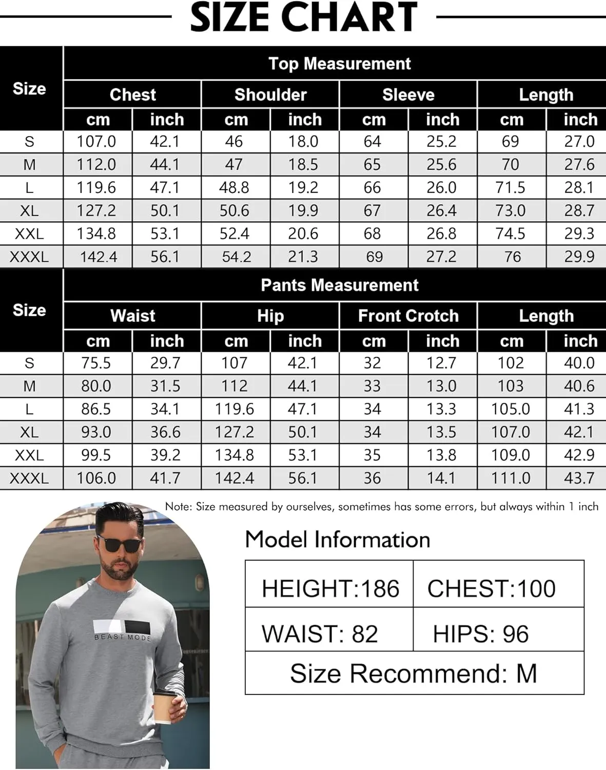 Babioboa Men's 2 Piece Outfits Long Sleeve Pullover Sweatshirt Tracksuit Jogger Sweatpants Sweatsuit Set