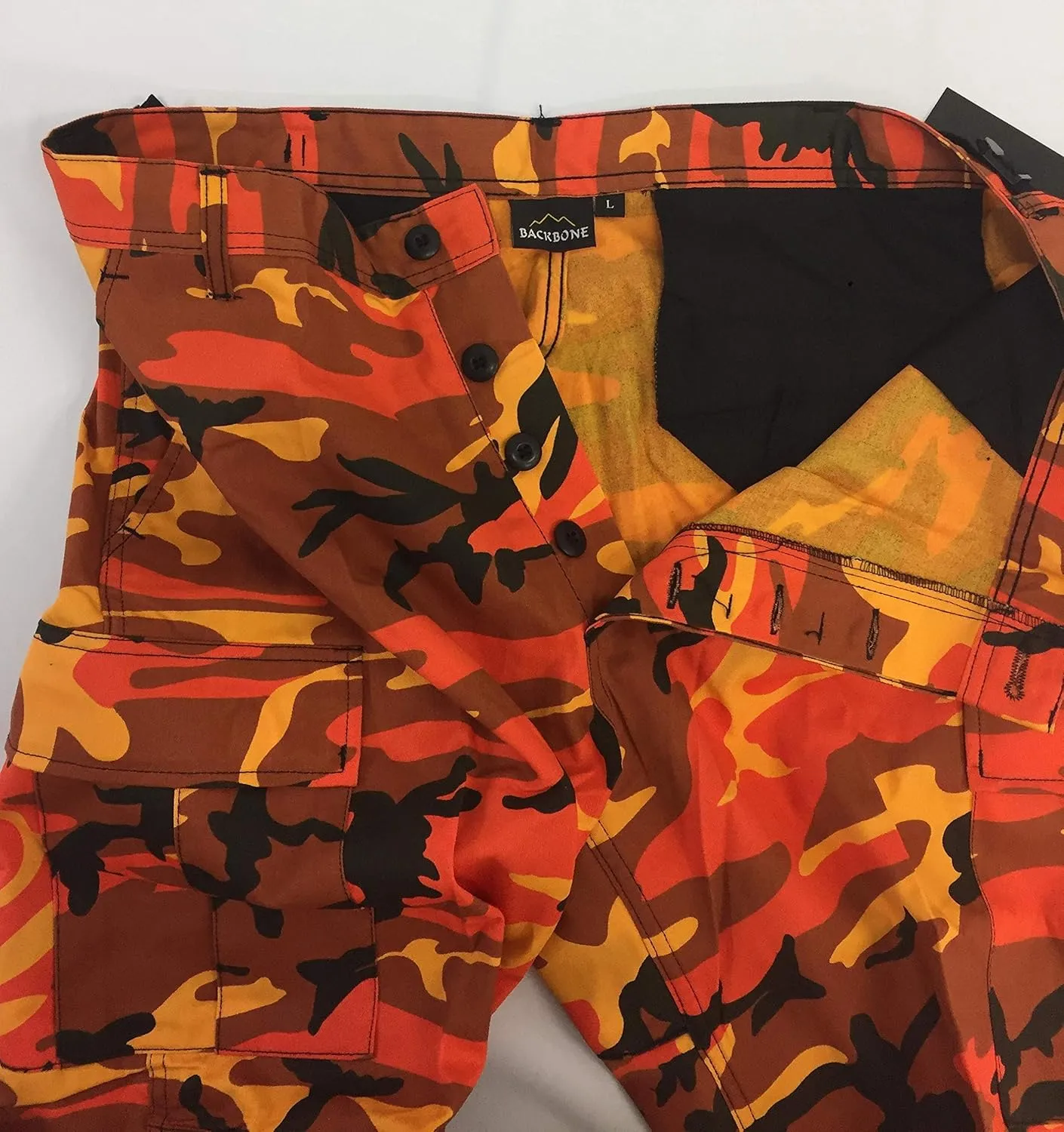 BACKBONE Mens Casual Camouflage Cargo Pants Army Military BDU Pants