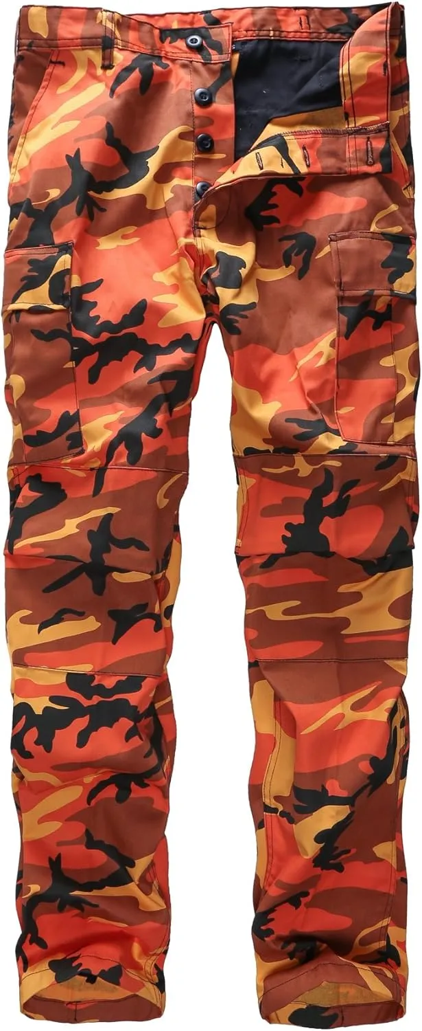 BACKBONE Mens Casual Camouflage Cargo Pants Army Military BDU Pants