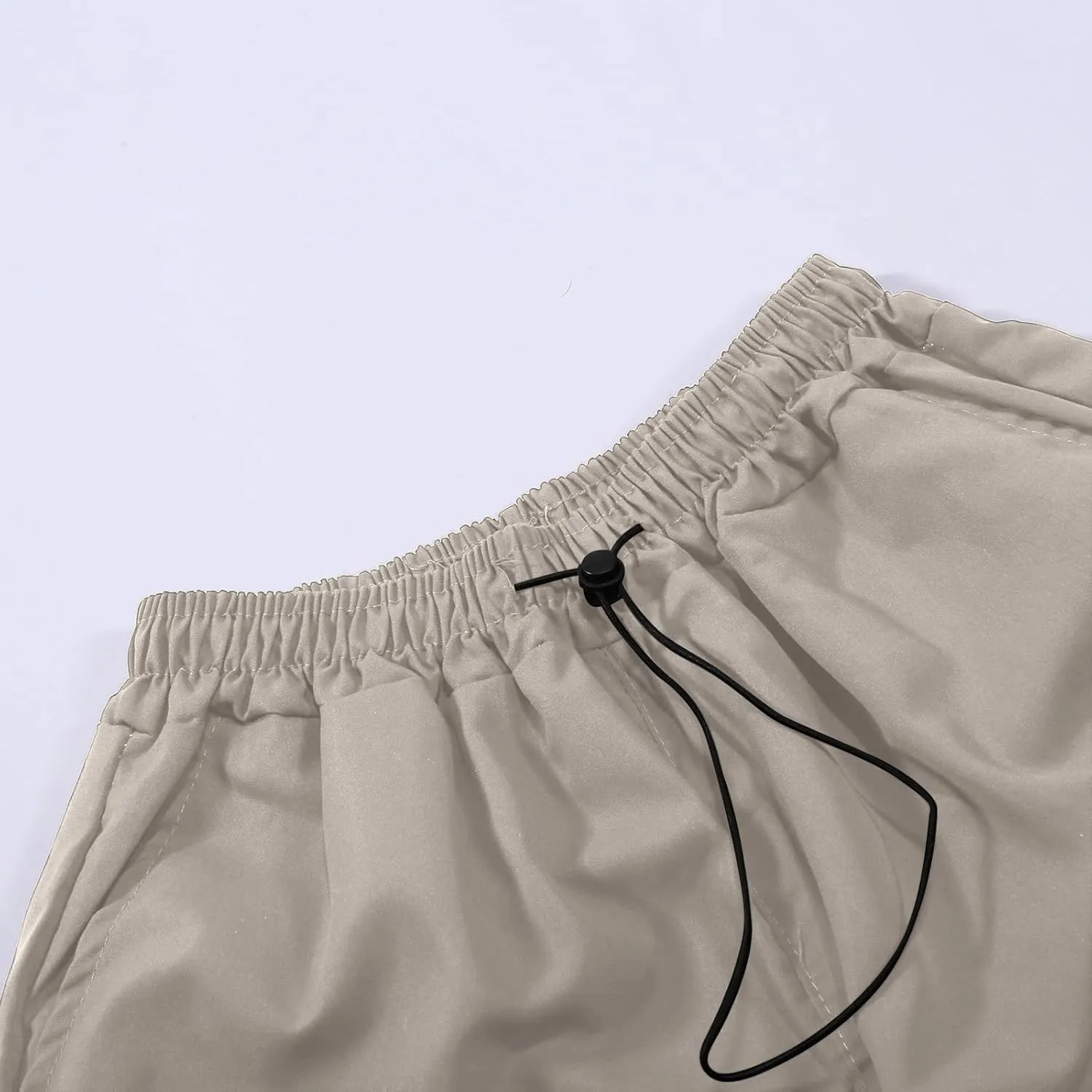 Baggy Parachute Pants for Women Elastic High Waist Lounge Cargo Pants Multiple Pockets Jogger Y2K Quick Dry Pant