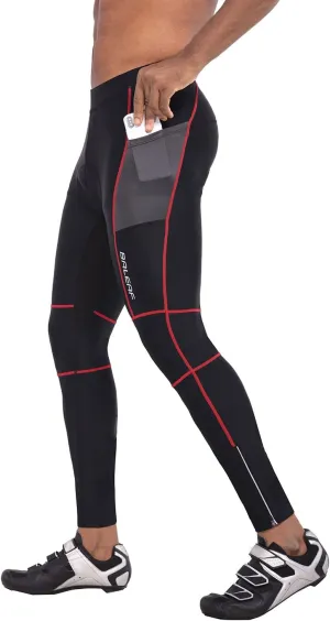 baleaf Men's Cycling Pants 4D Padded Bike Tights Bicycle Biking MTB Long Leggings Pockets UPF 50 