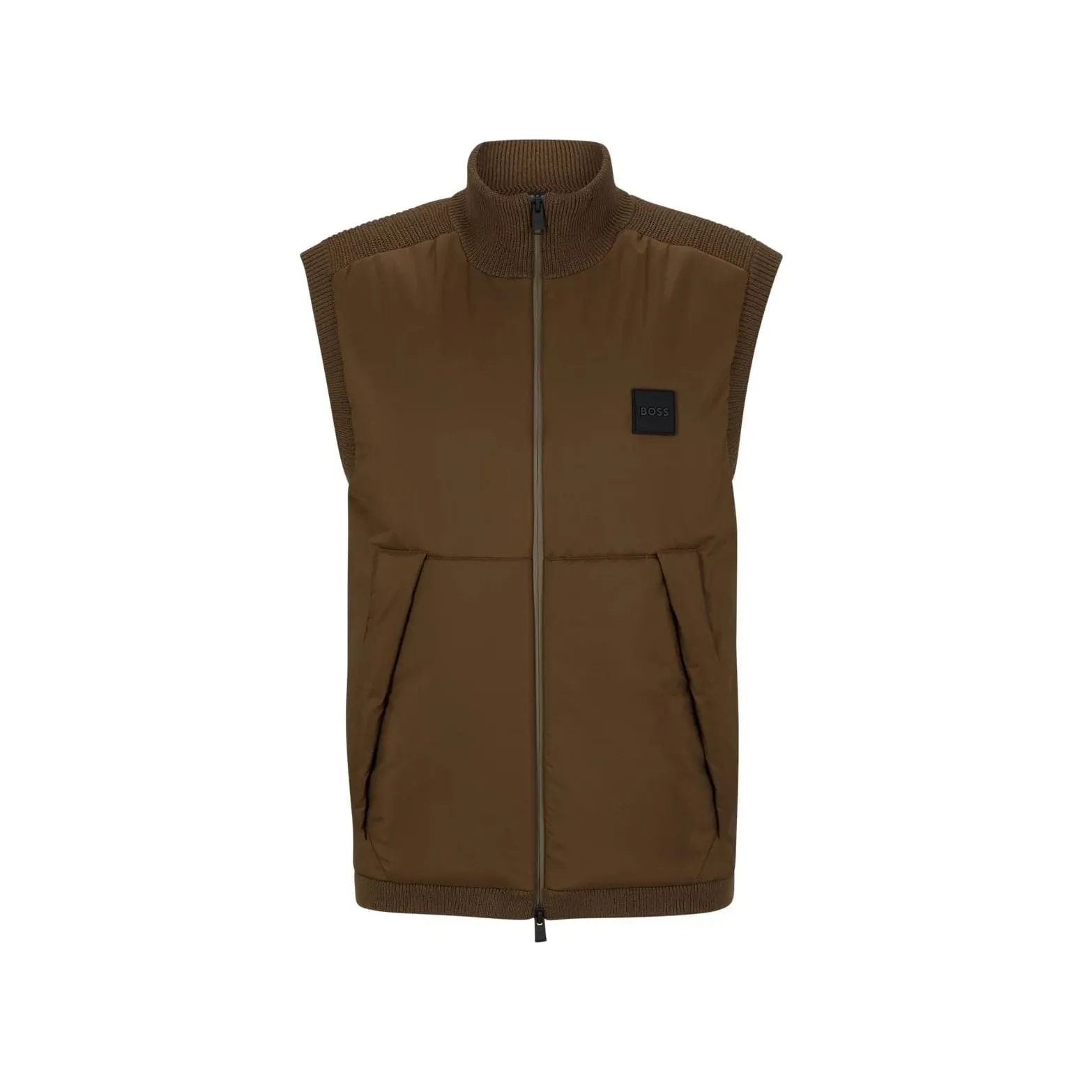BOSS REGULAR-FIT GILET WITH LOGO PATCH