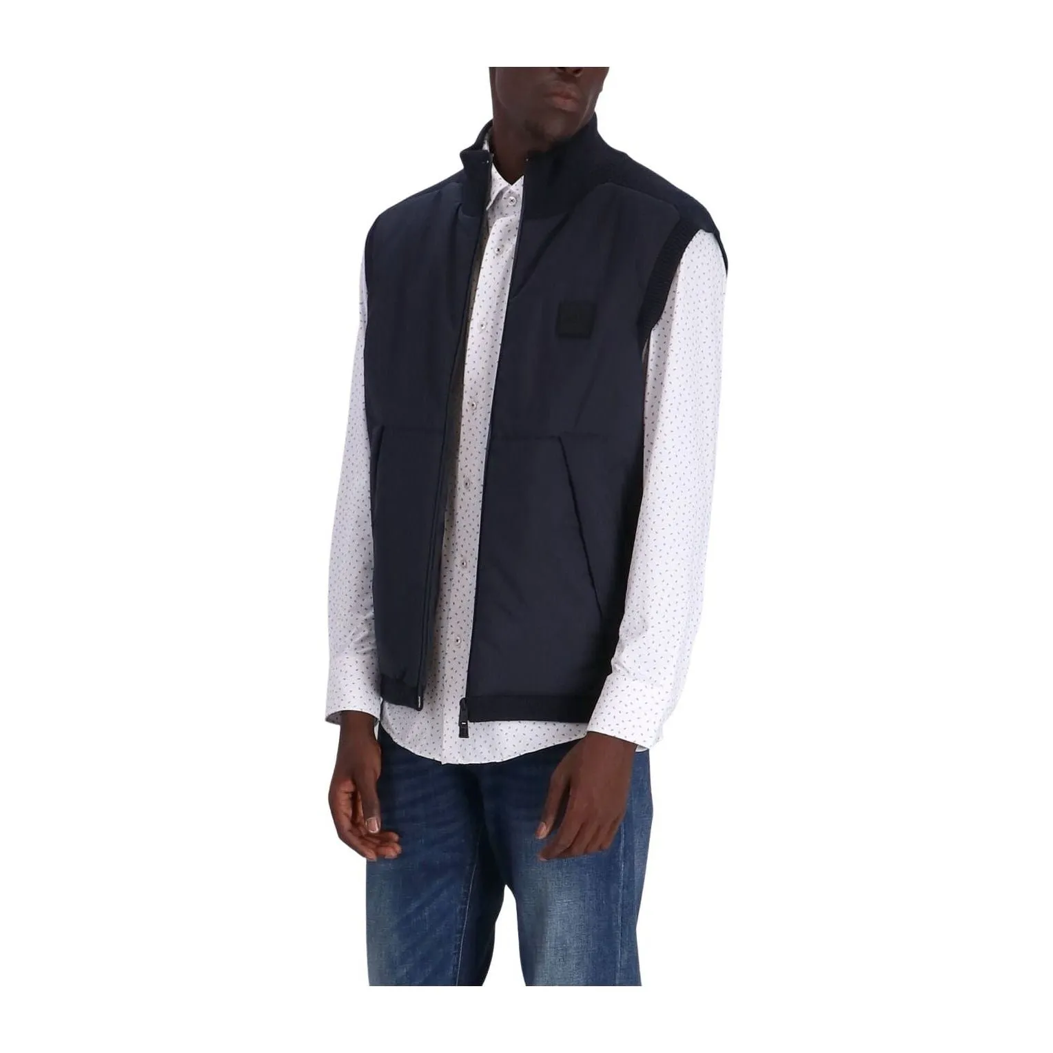 BOSS REGULAR-FIT GILET WITH LOGO PATCH