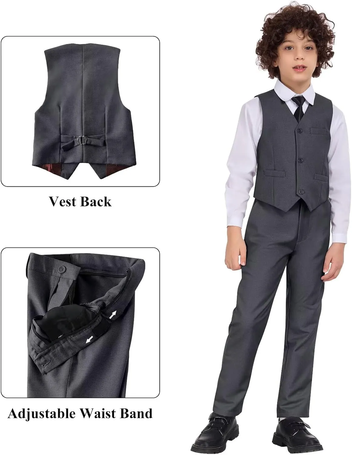 Boys Formal Suit Set Kids 3 Piece Suit Jacket Vest Pants Set Toddler Ring Bearer Outfit Wedding Prom Tuxedo Suits