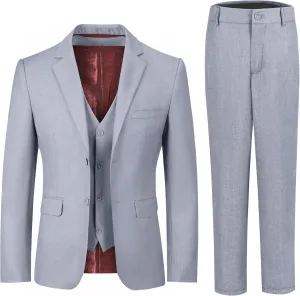 Boys Formal Suit Set Kids 3 Piece Suit Jacket Vest Pants Set Toddler Ring Bearer Outfit Wedding Prom Tuxedo Suits