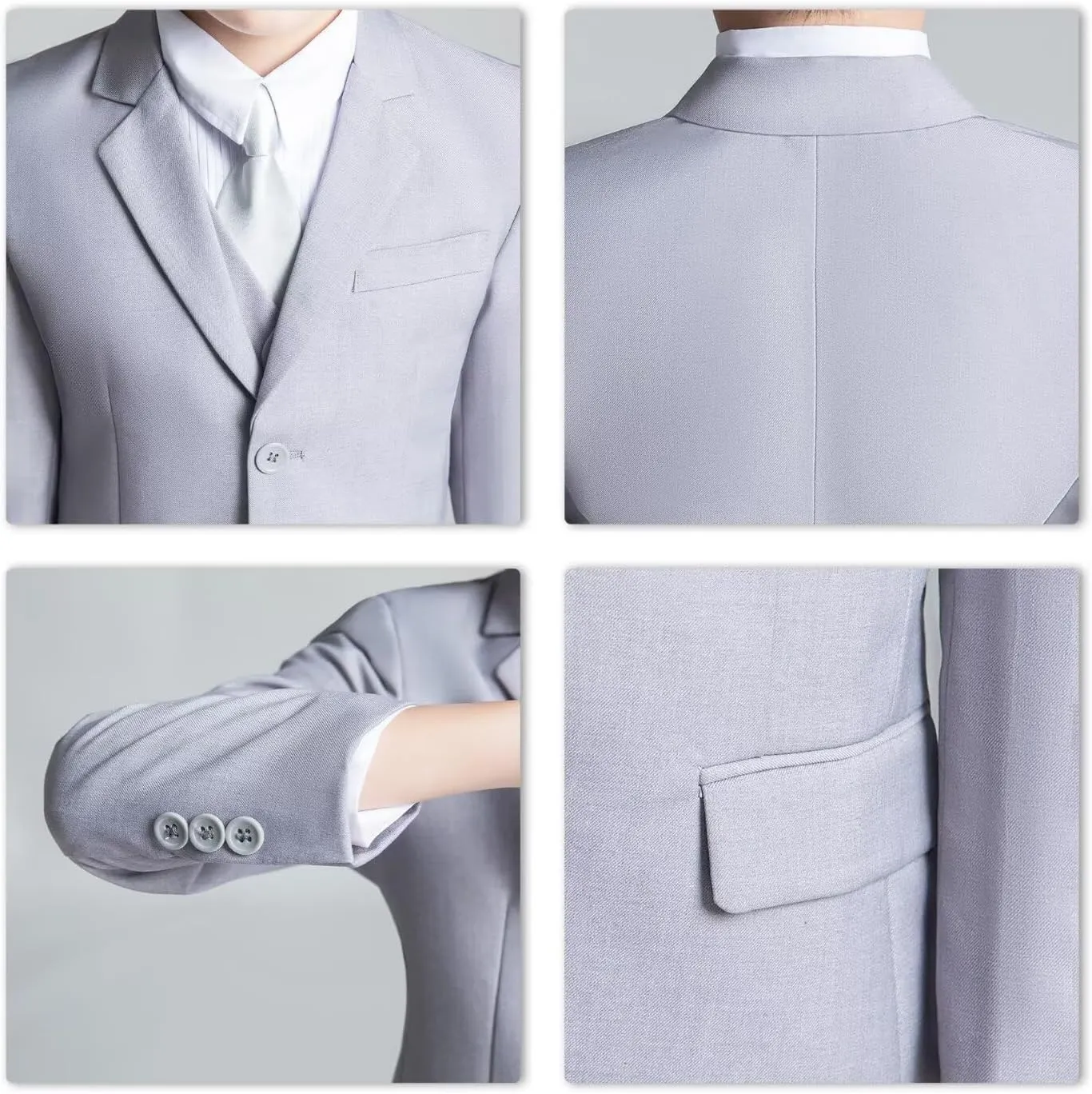 Boys Formal Suit Set Kids 3 Piece Suit Jacket Vest Pants Set Toddler Ring Bearer Outfit Wedding Prom Tuxedo Suits