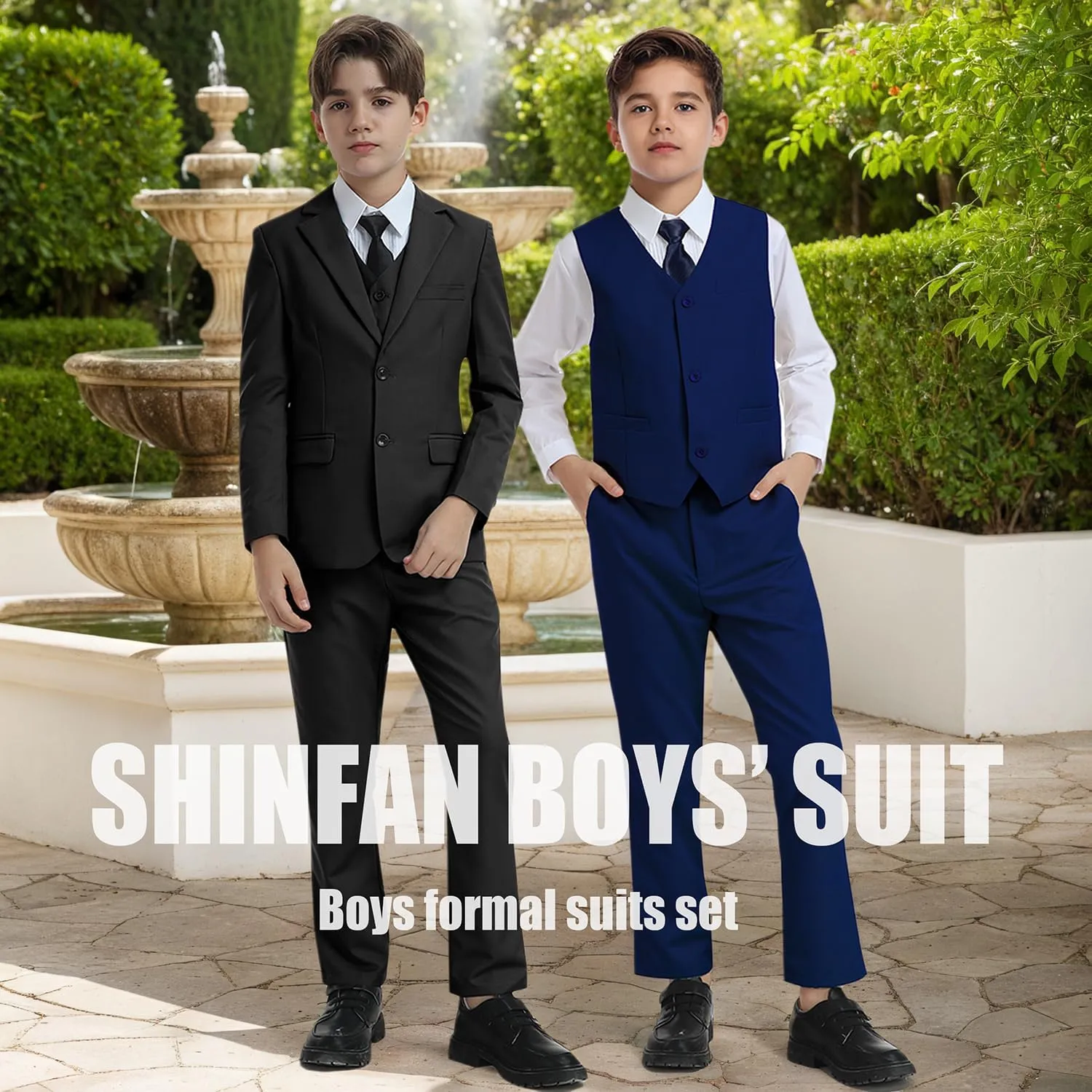 Boys Suits for Kids Toddler Tuxedo Boys' Formal Suit Set Slim Fit Wedding Ring Bearer Outfit