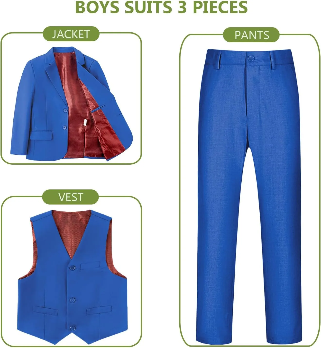 Boys Suits for Kids Toddler Tuxedo Boys' Formal Suit Set Slim Fit Wedding Ring Bearer Outfit