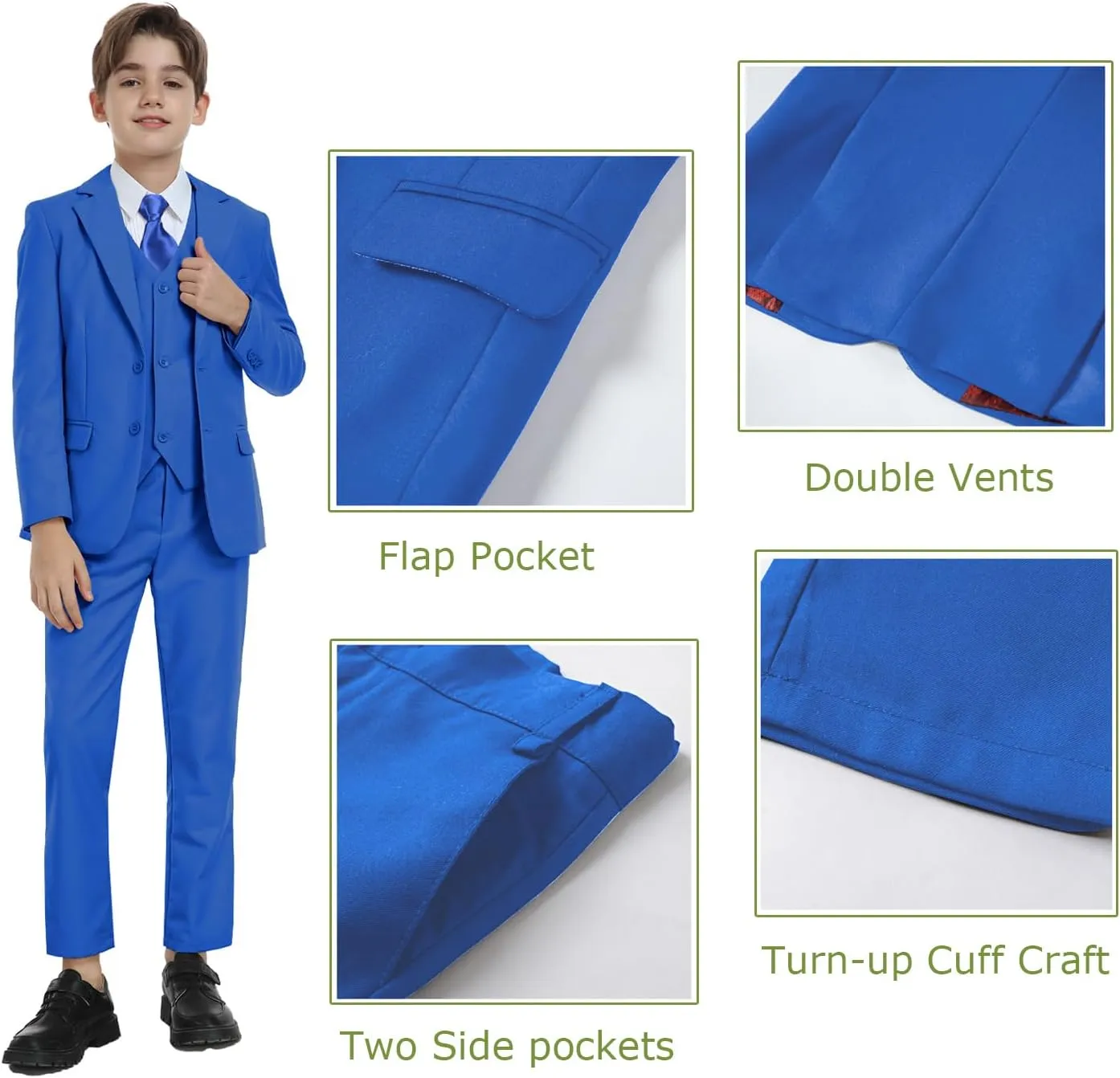 Boys Suits for Kids Toddler Tuxedo Boys' Formal Suit Set Slim Fit Wedding Ring Bearer Outfit