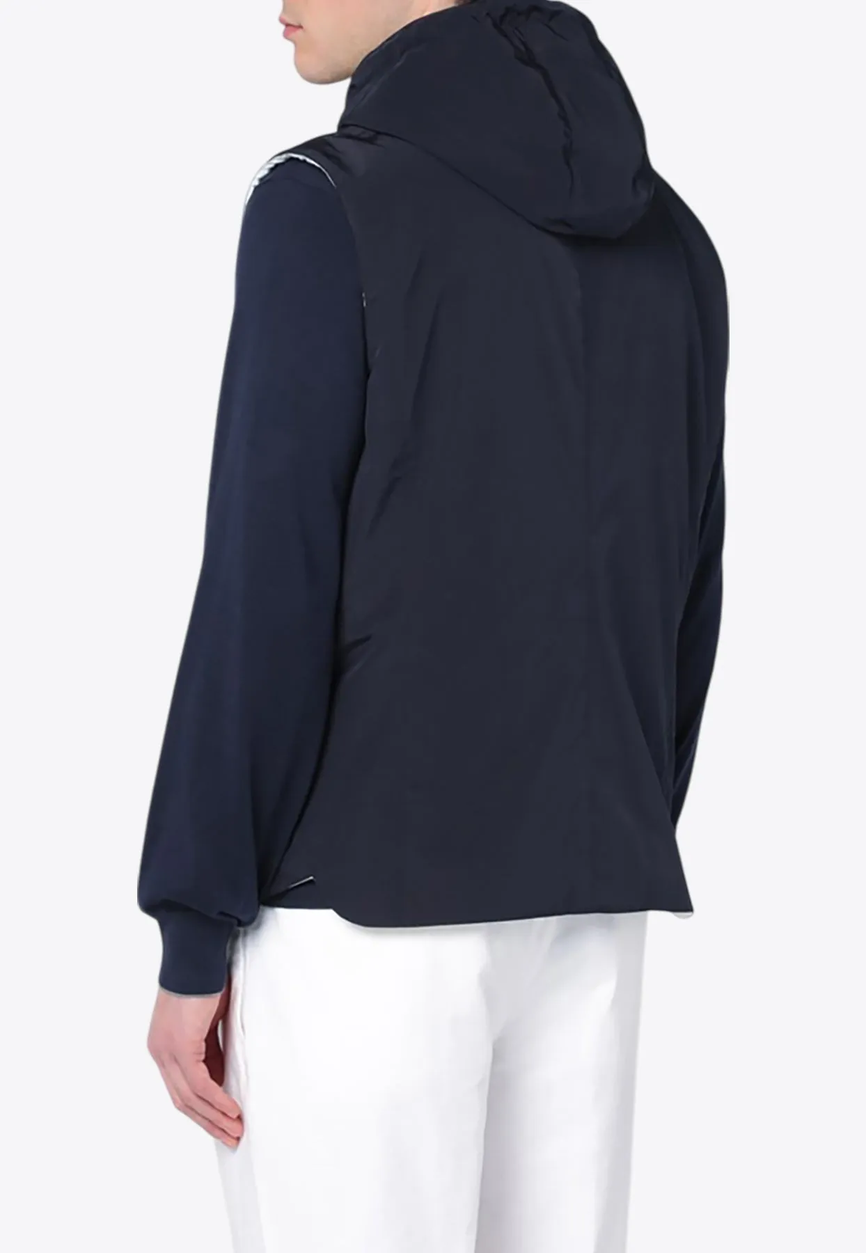 Buttoned Vest with Removable Hood