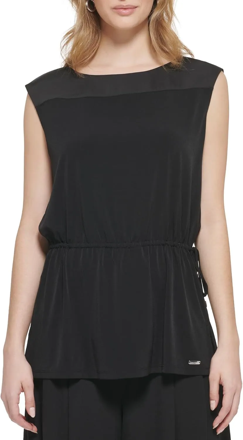 Calvin Klein Women's Knit with Draw String Sleeveless