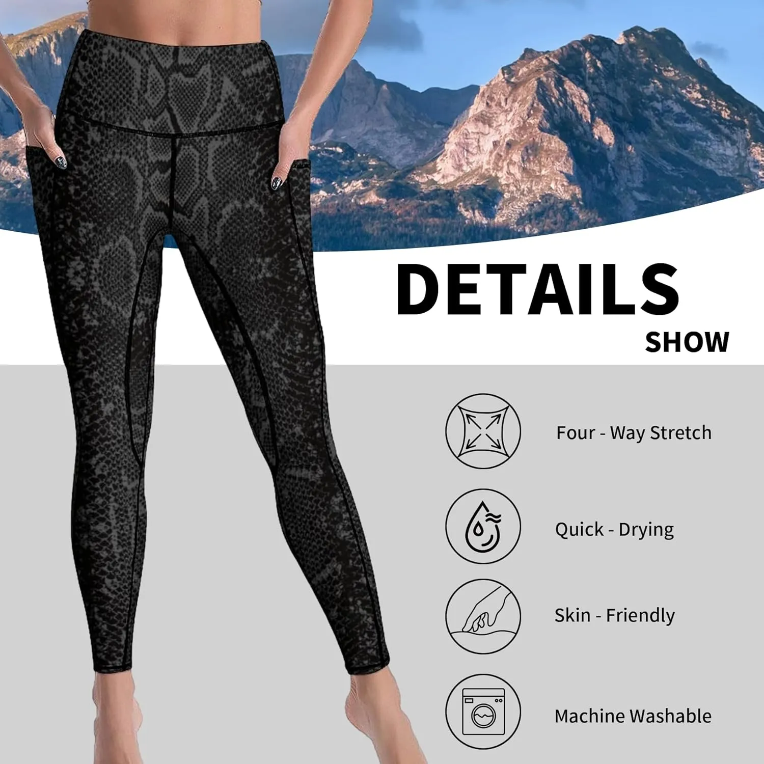 Cerburny High Waisted Exercise Yoga Pants with Pockets Workout Leggings for Women Running Pants