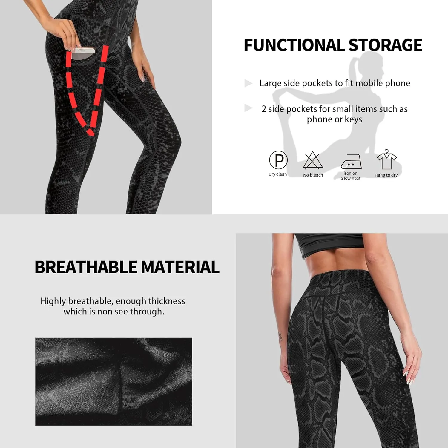 Cerburny High Waisted Exercise Yoga Pants with Pockets Workout Leggings for Women Running Pants