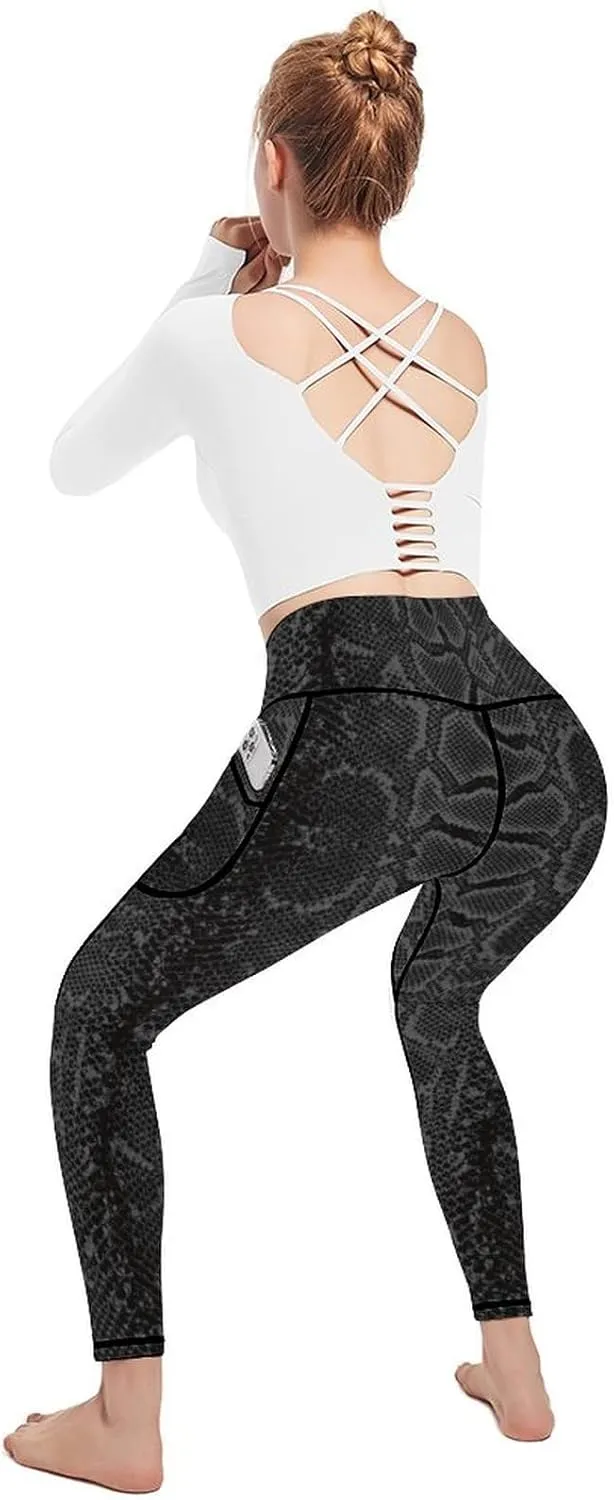 Cerburny High Waisted Exercise Yoga Pants with Pockets Workout Leggings for Women Running Pants