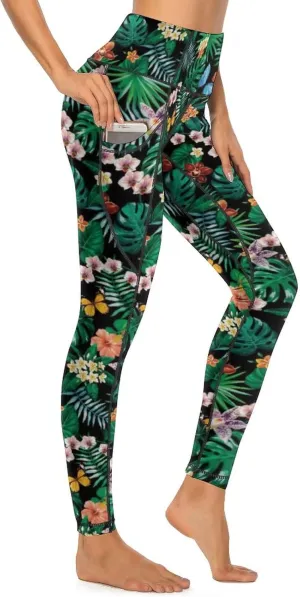 Cerburny High Waisted Exercise Yoga Pants with Pockets Workout Leggings for Women Running Pants