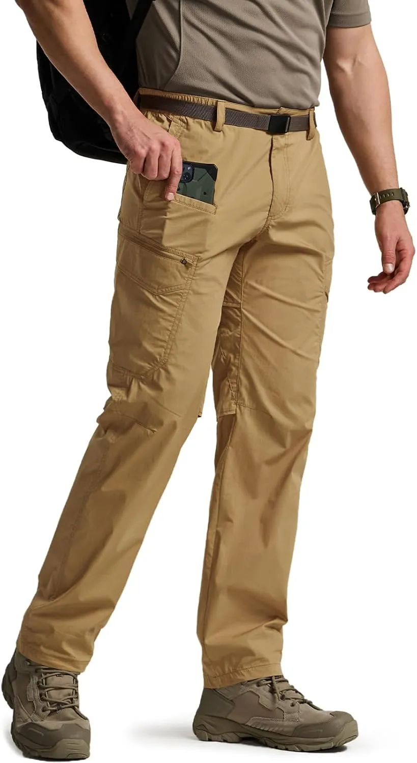 CQR Men's Quick Dry Tactical Pants, Water Resistant Outdoor Pants, Lightweight Stretch Cargo Work Hiking Pants