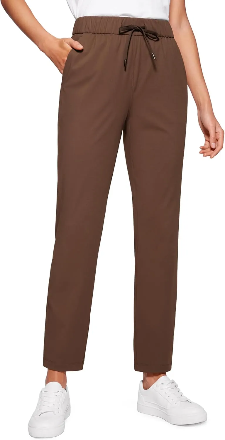 CRZ YOGA Womens 4-Way Stretch Ankle Golf Pants 7/8 Casual Dress Work Athletic Travel Workout Sweatpants with Pockets