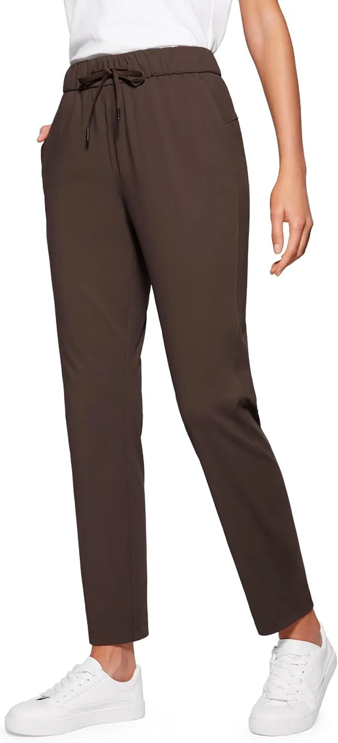 CRZ YOGA Womens 4-Way Stretch Ankle Golf Pants 7/8 Casual Dress Work Athletic Travel Workout Sweatpants with Pockets
