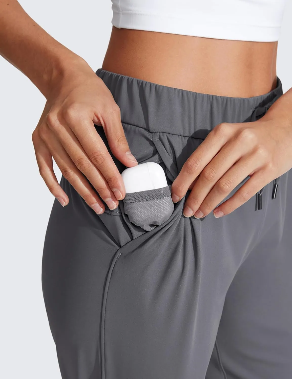 CRZ YOGA Womens 4-Way Stretch Ankle Golf Pants 7/8 Casual Dress Work Athletic Travel Workout Sweatpants with Pockets