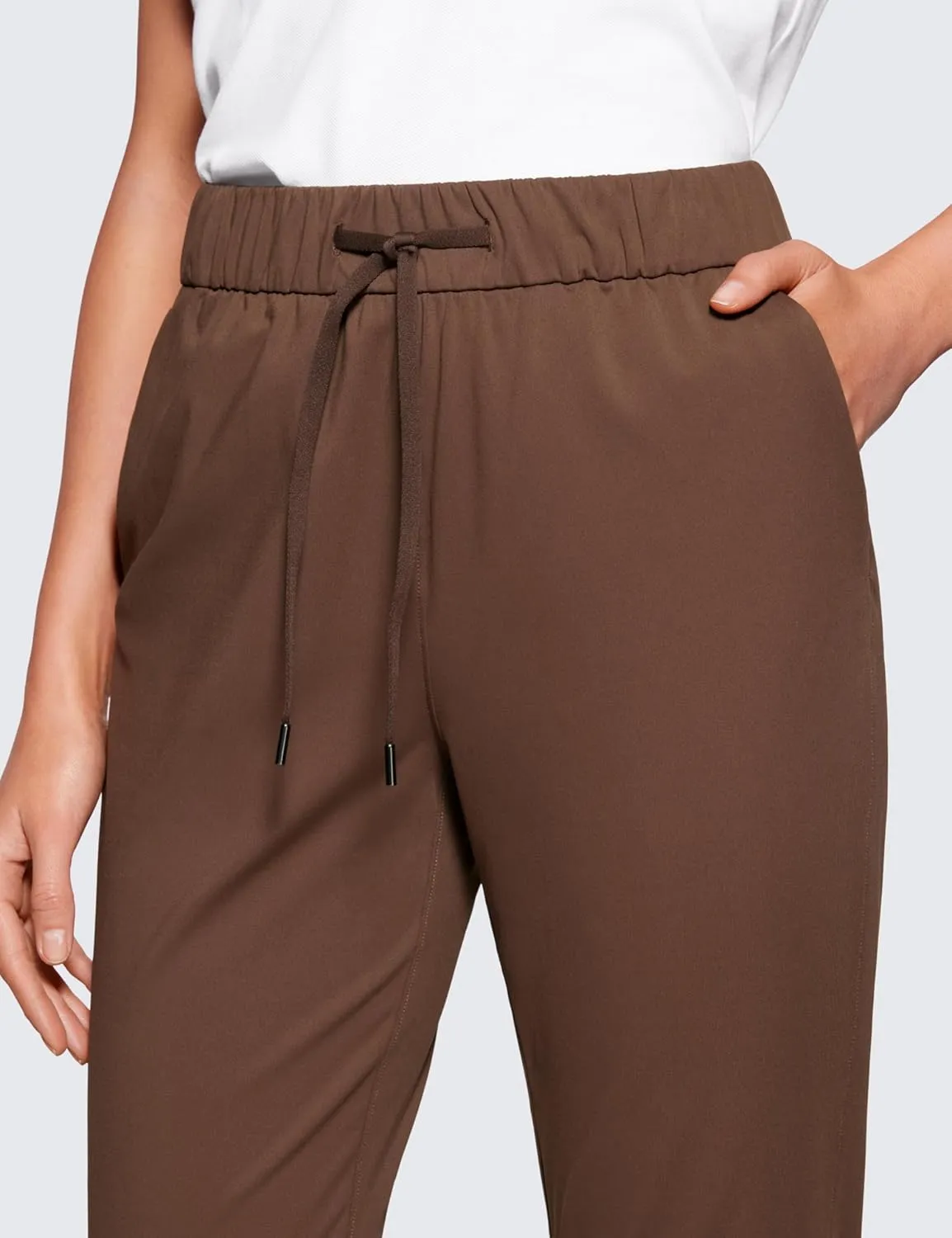 CRZ YOGA Womens 4-Way Stretch Ankle Golf Pants 7/8 Casual Dress Work Athletic Travel Workout Sweatpants with Pockets