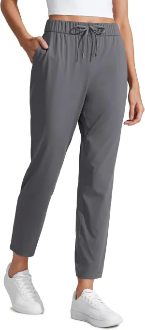 CRZ YOGA Womens 4-Way Stretch Ankle Golf Pants 7/8 Casual Dress Work Athletic Travel Workout Sweatpants with Pockets