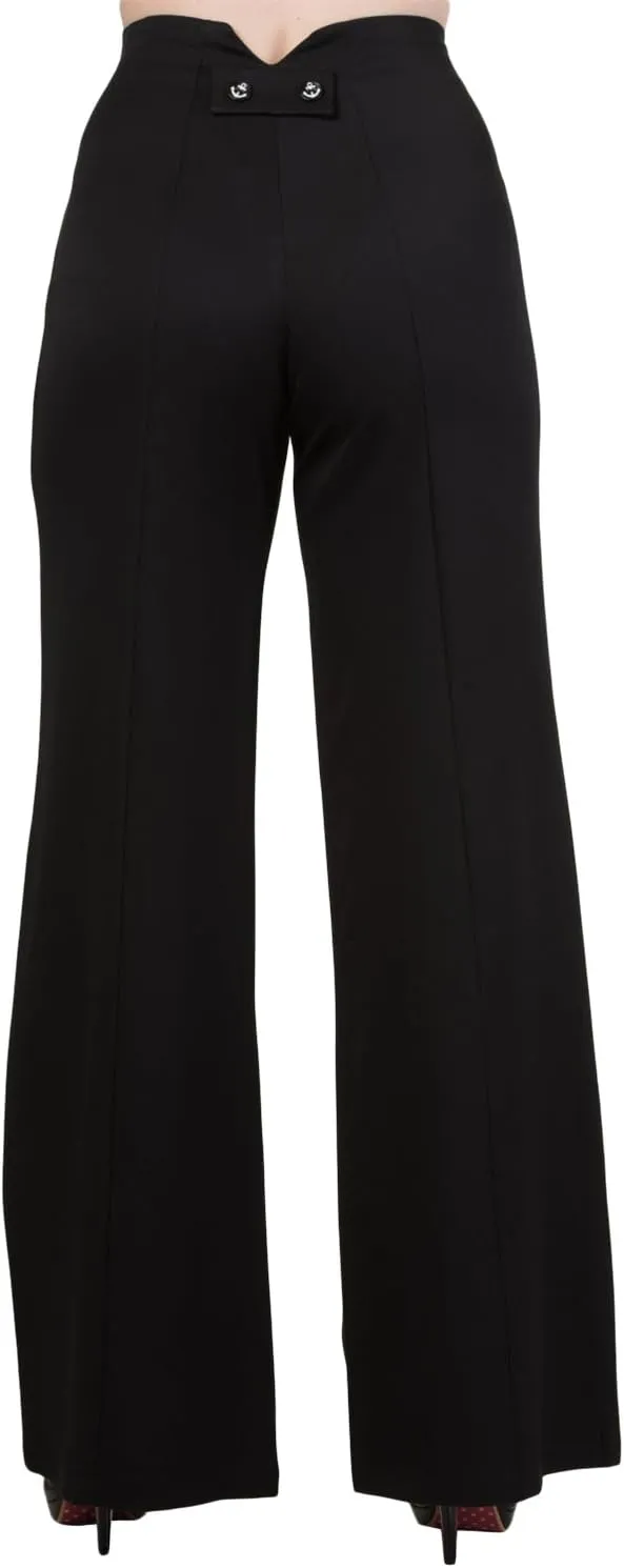 Dancing Days 50's Vintage Sailor High Waist Double Buttoned Wide Leg Flare Pants