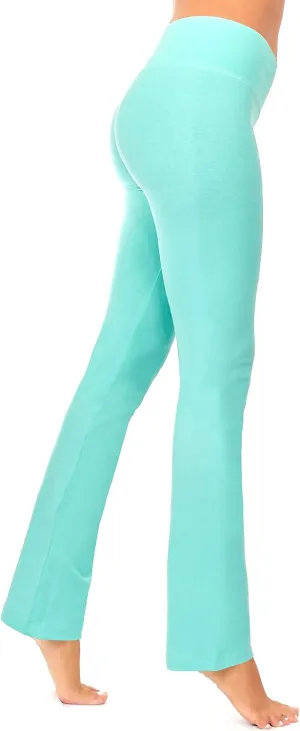 DEAR SPARKLE Bootcut Leggings for Women | Slim Look Bootleg Opaque Yoga Pants w Pocket   Plus Size (C5)