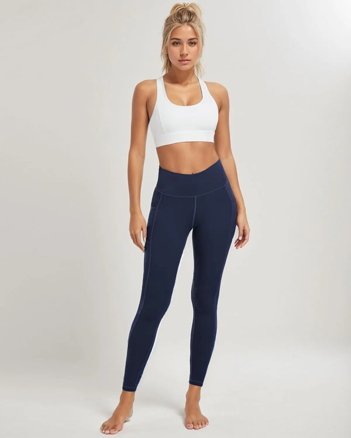 Dimore 4 Pack Workout Leggings for Women with Pockets,High Waisted Tummy Control Yoga Pants for Workout Running