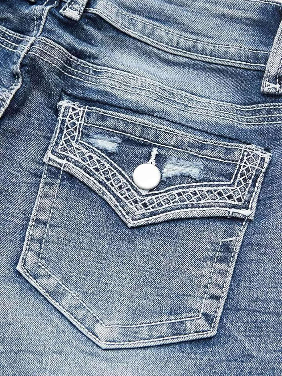 Flamingals Mid Rise Skinny Jeans for Women Trendy Wash Stretchy Butt Lifting Western Jeans with Pocket Back