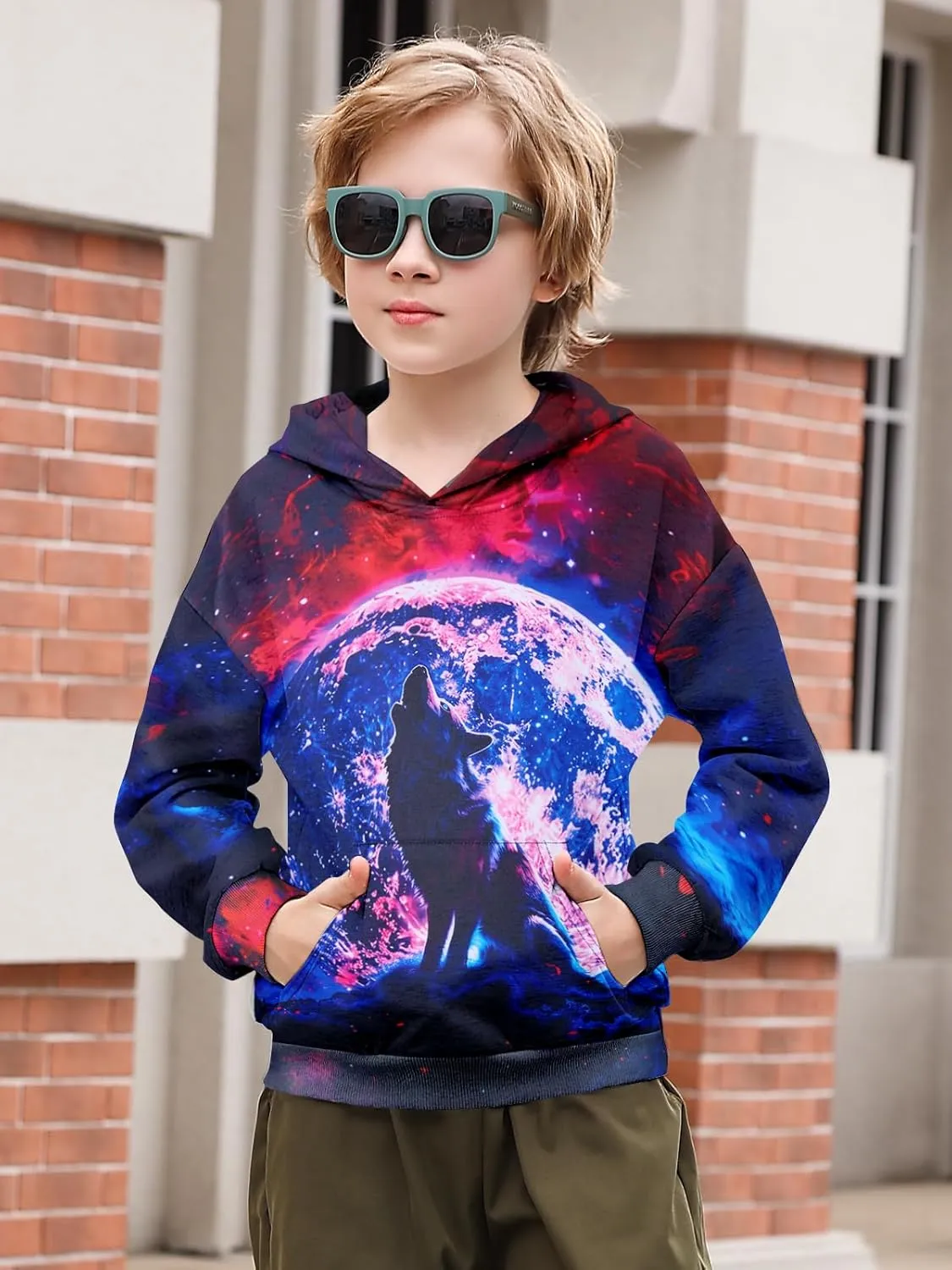 Goodstoworld Boys Girls Warm Fleece 3D Graphic Hoodies Sweatshirt with Pockets Size 5-16 Years