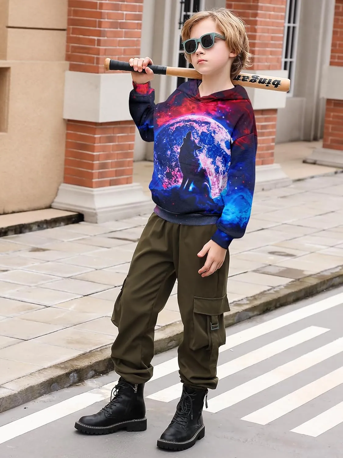 Goodstoworld Boys Girls Warm Fleece 3D Graphic Hoodies Sweatshirt with Pockets Size 5-16 Years