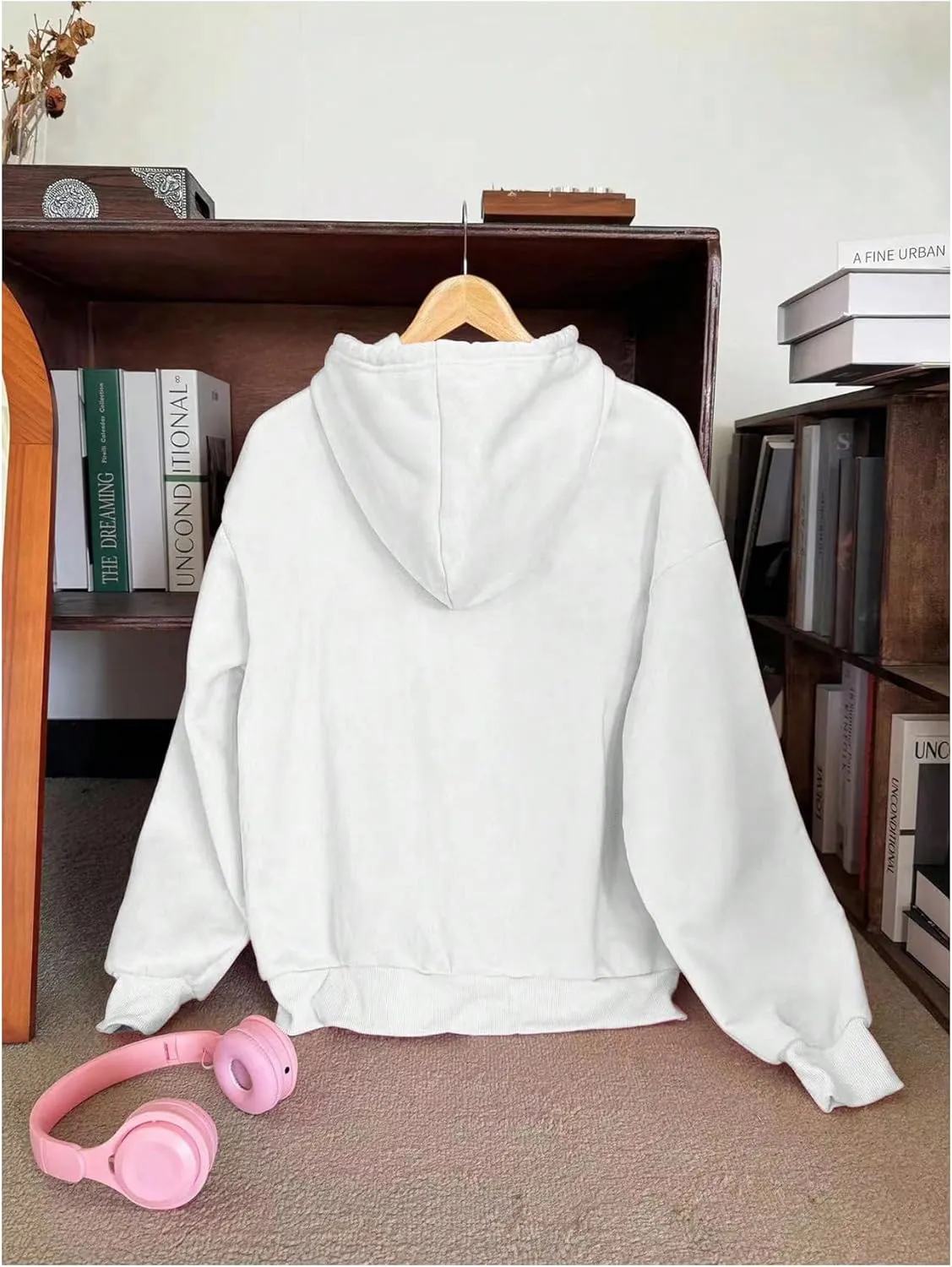 GORGLITTER Girl's Bow Hoodies Cute Oversized Drop Shoulder Long Sleeve Sweatshirts Trendy