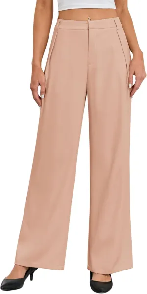Gracyoga Women's Wide Leg Dress Pants High Waisted Casual Work Trousers 2025 Business Outfits with Pockets