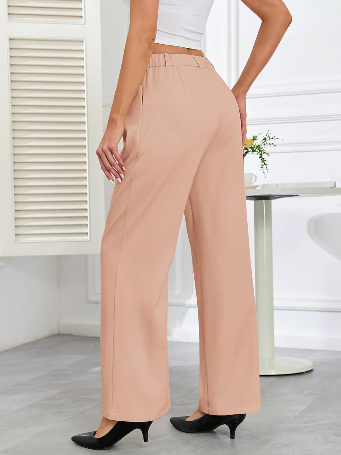 Gracyoga Women's Wide Leg Dress Pants High Waisted Casual Work Trousers 2025 Business Outfits with Pockets