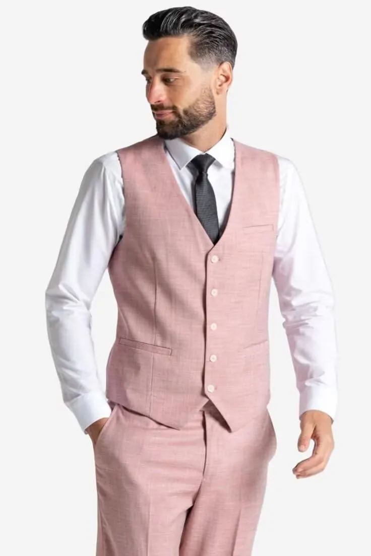 HUUTOE Mens Vest and Pants Suit 2 Piece Slim Fit Suits for Wedding Grooms Dress Waistcoat Pants Casual Prom Tuxedo Set
