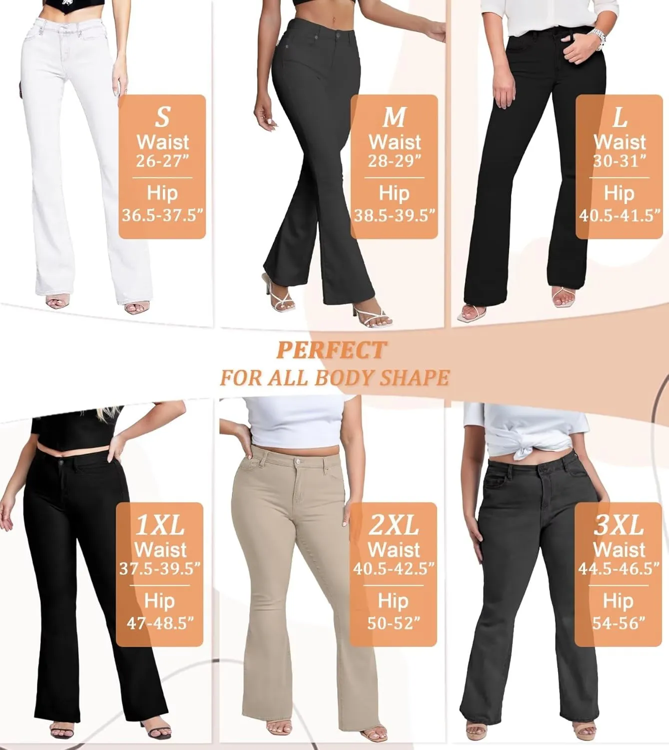 Hybrid & Company Womens Hyper Ultra Stretch Comfy Boot Cut Leg Flare Work Casual Pants