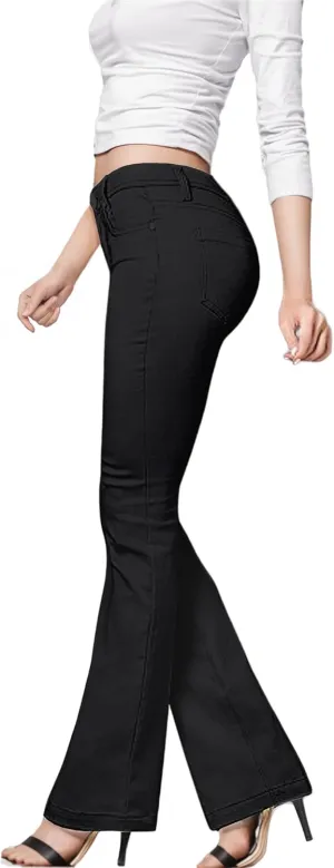 Hybrid & Company Womens Hyper Ultra Stretch Comfy Boot Cut Leg Flare Work Casual Pants