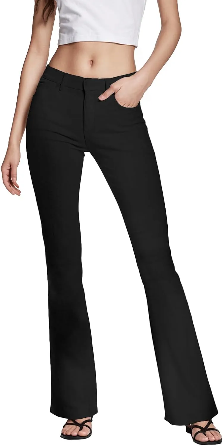 Hybrid & Company Womens Hyper Ultra Stretch Comfy Boot Cut Leg Flare Work Casual Pants