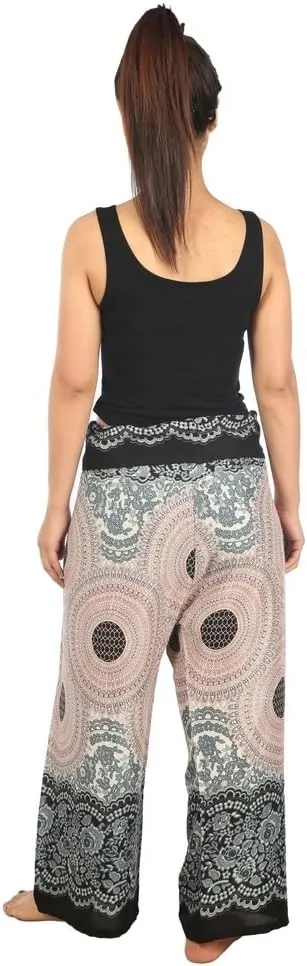 Lannaclothesdesign Women's Thai Fisherman Pants Yoga Trousers Wide Legs Pants