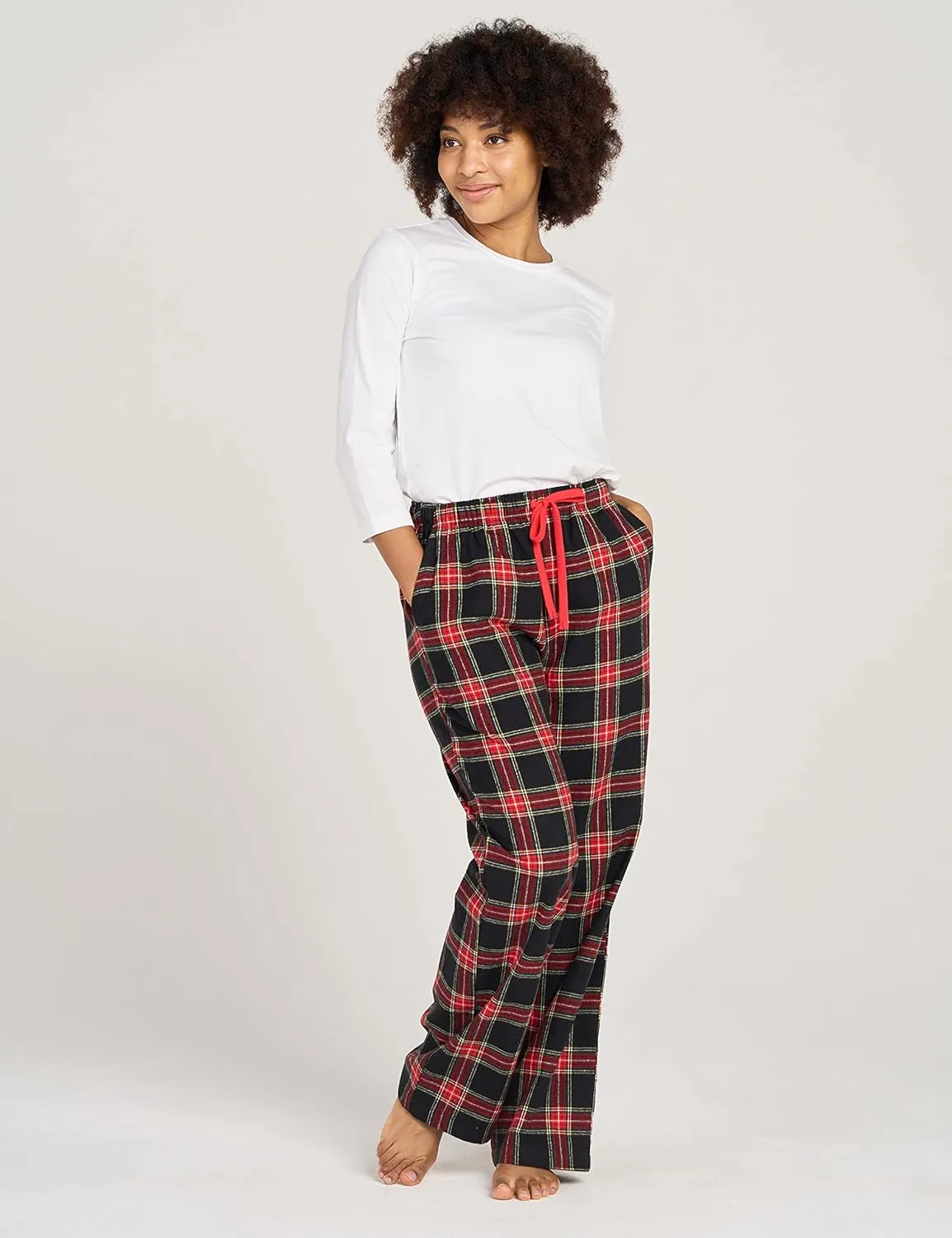 LAPASA Women's Pajama Pants, Comfy Lounge Sleep PJ Pants with Drawstring and Pockets L74 Flannel / L109 Fleece