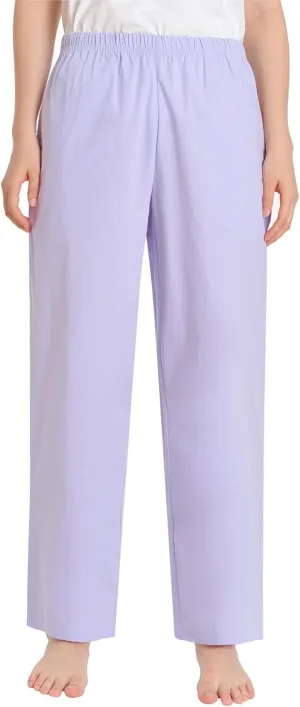 Latuza Women's Petite Pajama Pants Cotton Poplin Sleep Pants