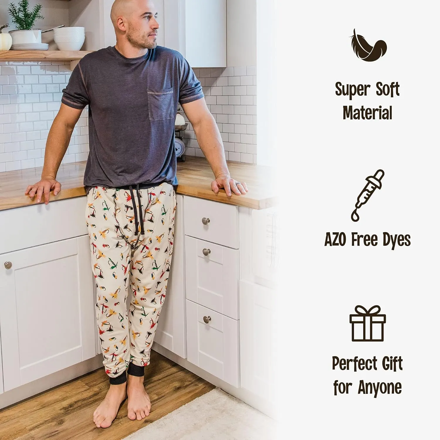 Lazy One Pajama Pants for Men, Cotton Long Johns for Men