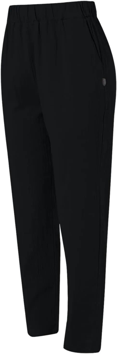 Linen Pants for Women Trendy Elastic Wasit Casual Wide Leg Trousers Ladies Beach Pants with Pockets Summer Clothes