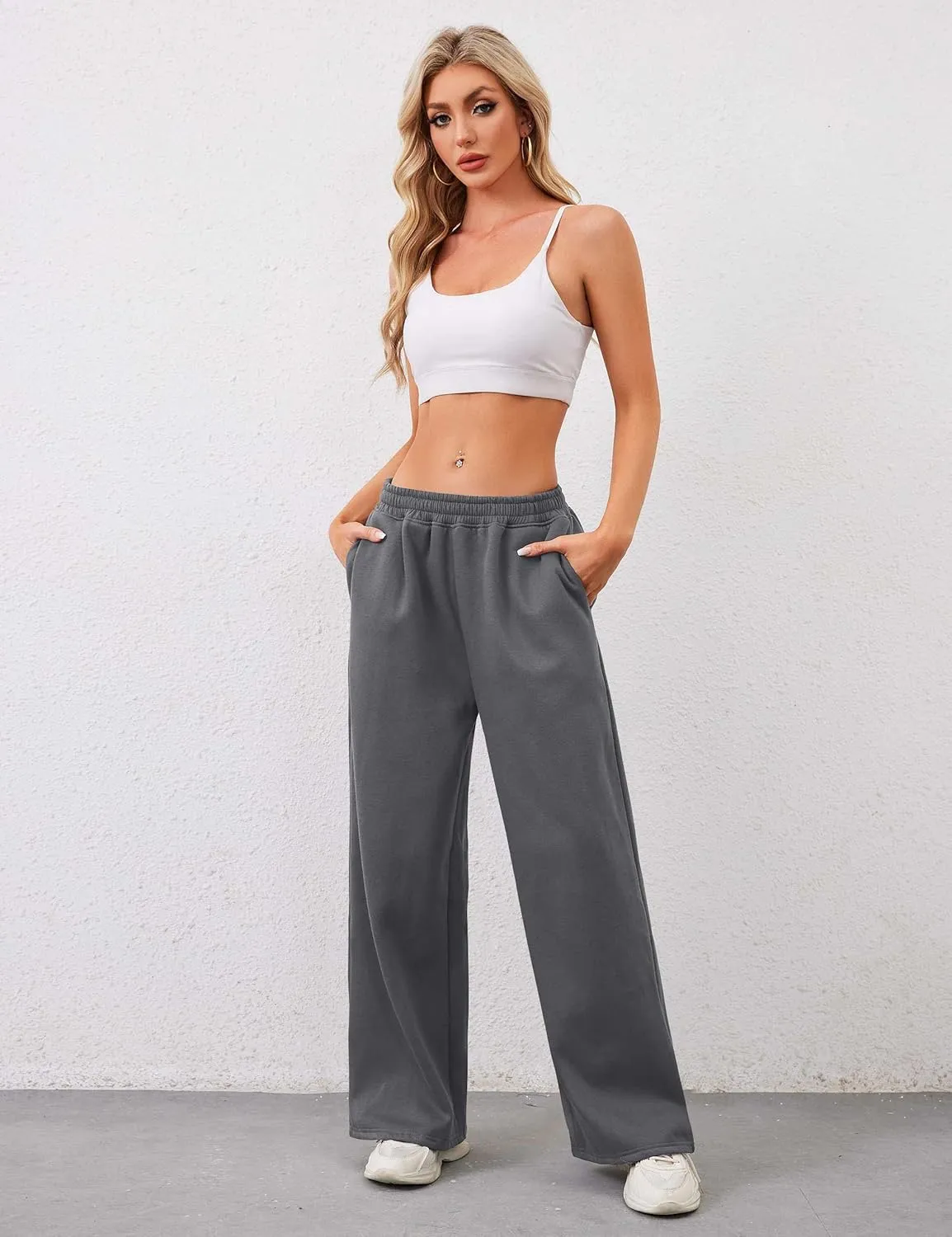 Livtany Womens Straight Leg Graphic Bow Print Sweatpants Wide Leg Elastic Waistband Lounge Pant Lounge Joggers with Pockets