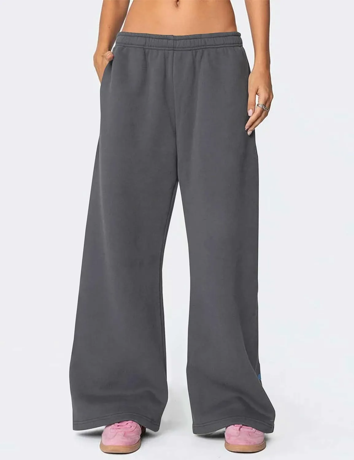 Livtany Womens Straight Leg Graphic Bow Print Sweatpants Wide Leg Elastic Waistband Lounge Pant Lounge Joggers with Pockets